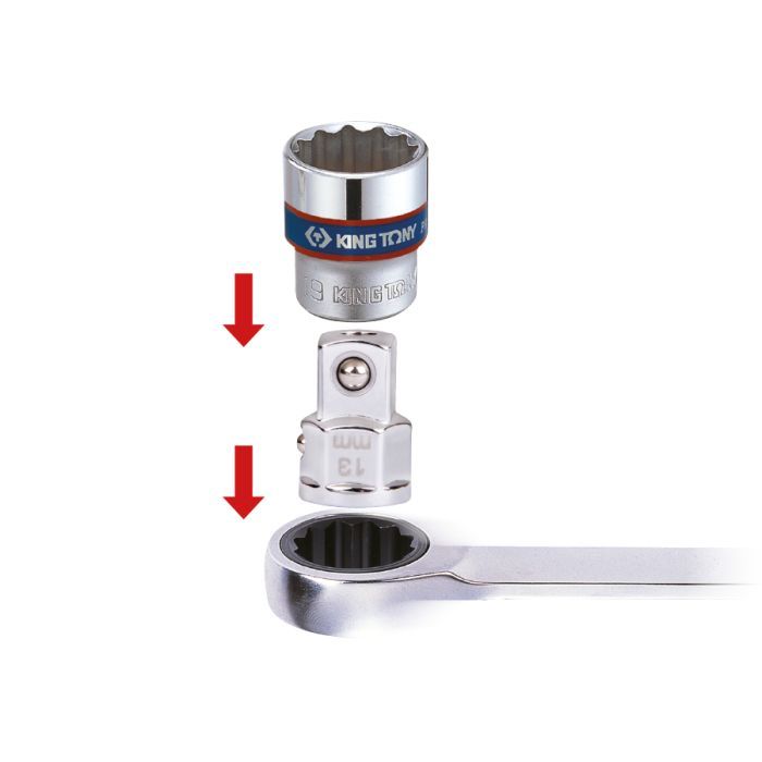 Адаптер для інструменту KING TONY 3/8" шестигранний 13 мм (373203R) зображення 3