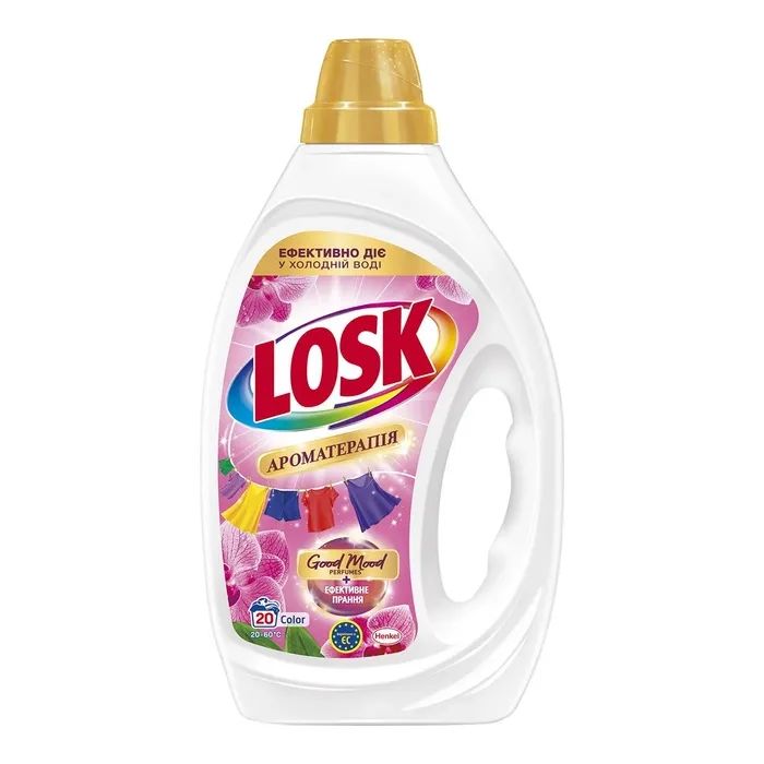 Гель для прання Losk Color Ароматерапія Ефірні масла та аромат Малазійської квітки 900 мл (9000101804041)
