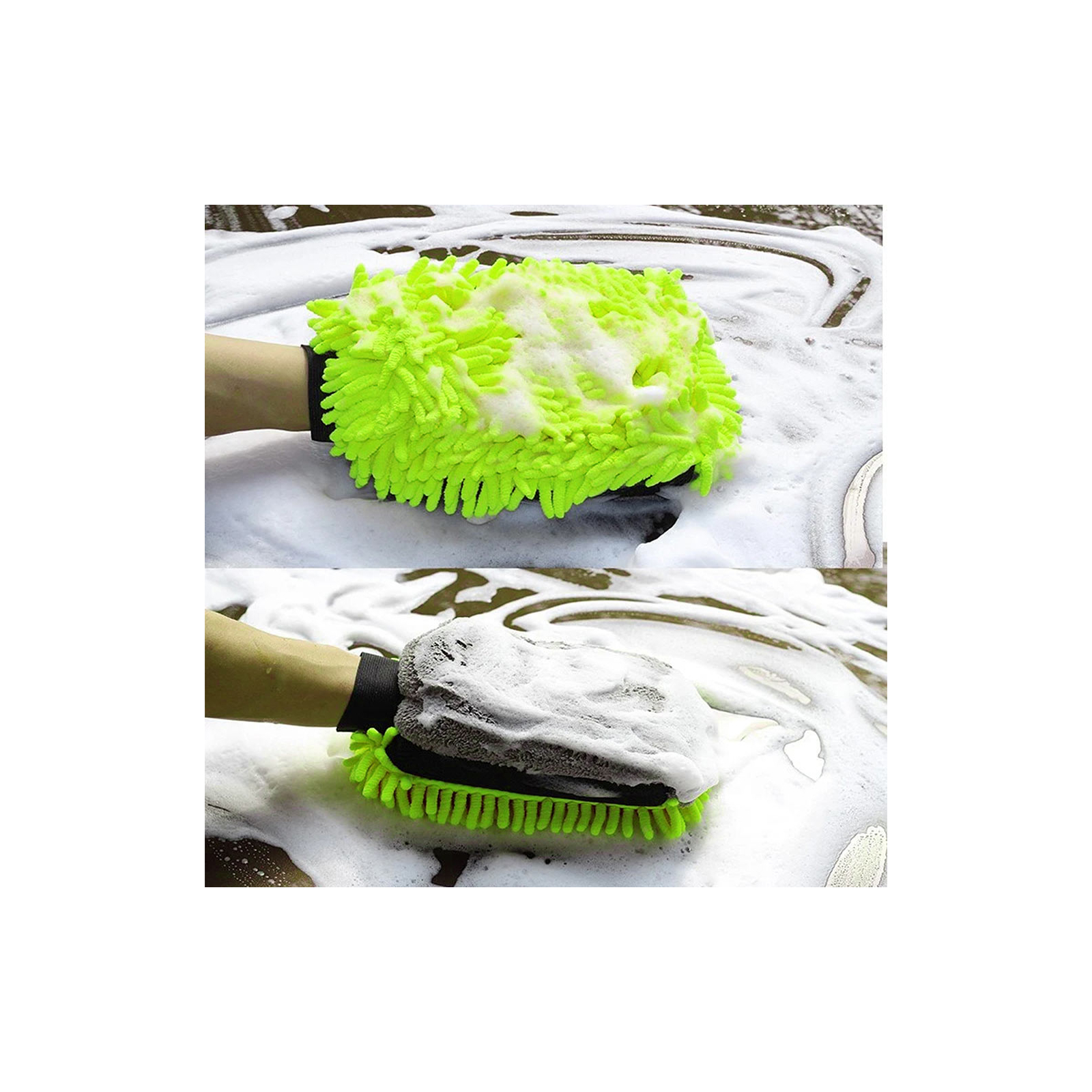 Автомобильная салфетка ColorWay Перчатка из микрофибры для мытья и полировки автомобиля, двухсторонняя (CW-2417) изображение 3