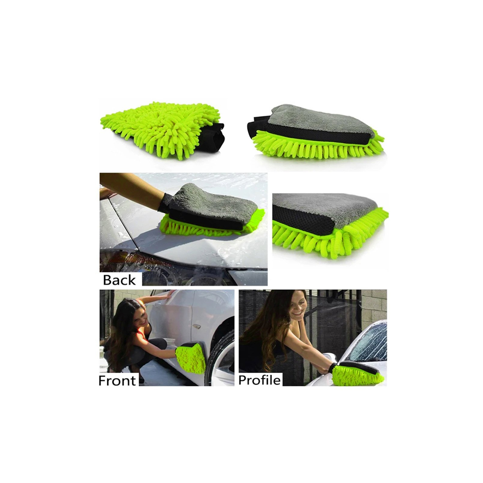 Автомобильная салфетка ColorWay Перчатка из микрофибры для мытья и полировки автомобиля, двухсторонняя (CW-2417) изображение 4
