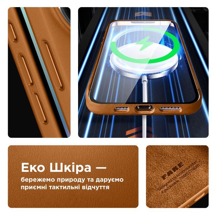 Чехол для мобильного телефона Armorstandart FAKE Leather Case Apple iPhone 15 Grey (ARM76289) изображение 4