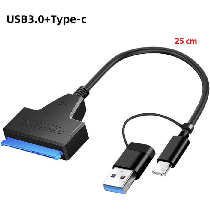 Адаптер USB3.0 Type-A/C HDD 2,5" SATA II/III / SSD Dynamode (DM-AD-SATA-U3) зображення 2