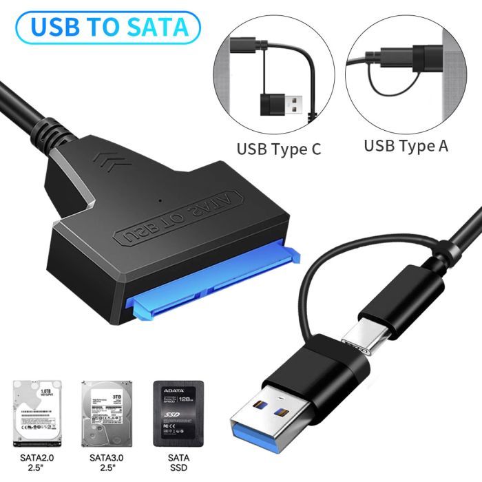 Адаптер USB3.0 Type-A/C HDD 2,5" SATA II/III / SSD Dynamode (DM-AD-SATA-U3) зображення 5