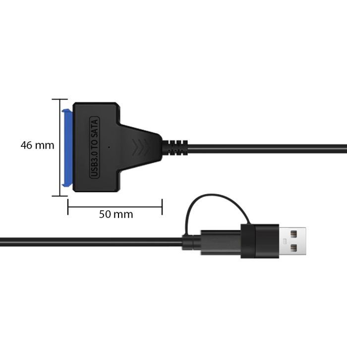 Адаптер USB3.0 Type-A/C HDD 2,5" SATA II/III / SSD Dynamode (DM-AD-SATA-U3) зображення 9