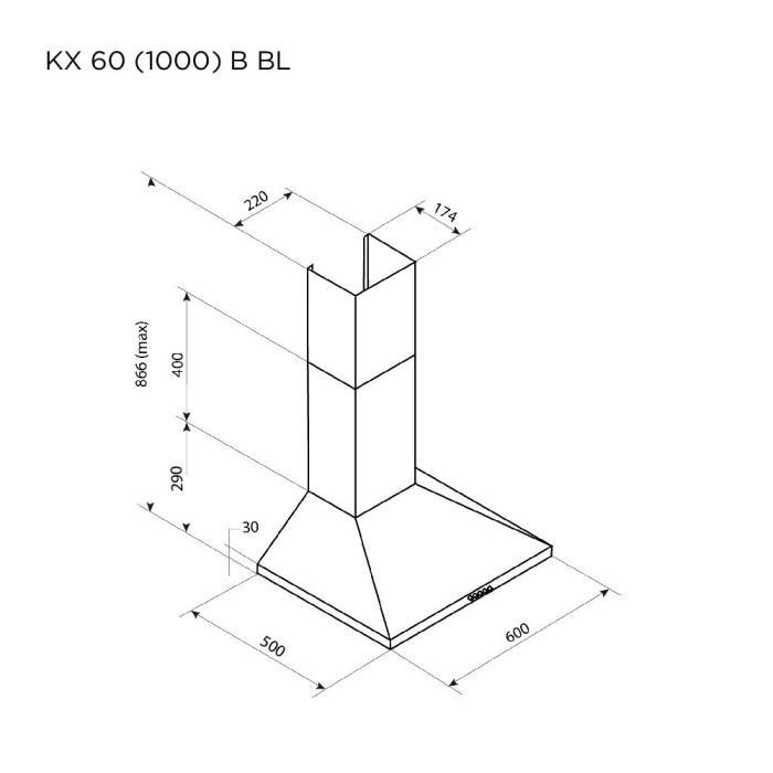 Вытяжка кухонная Pyramida KX 60 (1000) B IX изображение 7
