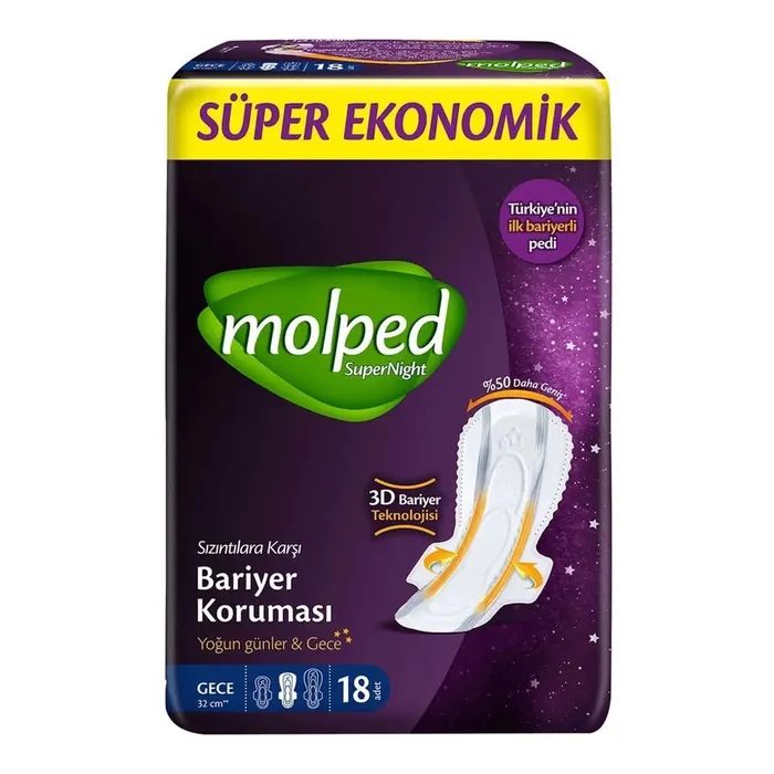 Гигиенические прокладки Molped SuperNight Long 28 см 18 шт. (8690536829163)
