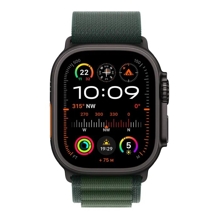 Смарт-часы Apple Watch Ultra 2 2024 GPS + Cellular 49mm Black Titanium Case with Dark Green Alpine Loop - Small (MX4Q3UL/A) изображение 2