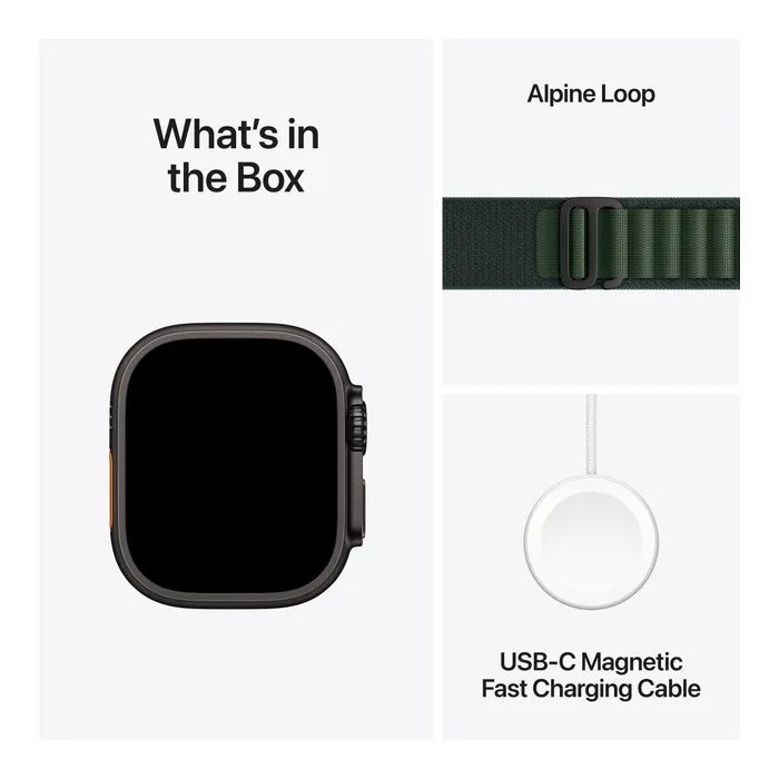 Смарт-часы Apple Watch Ultra 2 2024 GPS + Cellular 49mm Black Titanium Case with Dark Green Alpine Loop - Small (MX4Q3UL/A) изображение 9