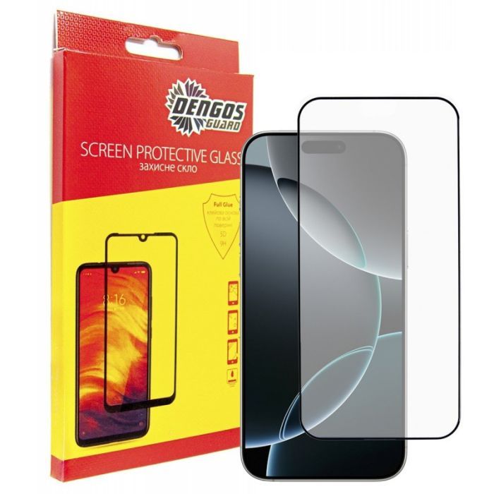 Стекло защитное Dengos Full Glue iPhone 16 Pro Max (black) (TGFG-369)