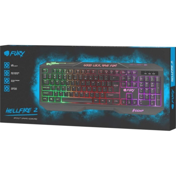Клавиатура Fury Hellfire 2 LED Backlight USB Black (NFU-1586) изображение 7