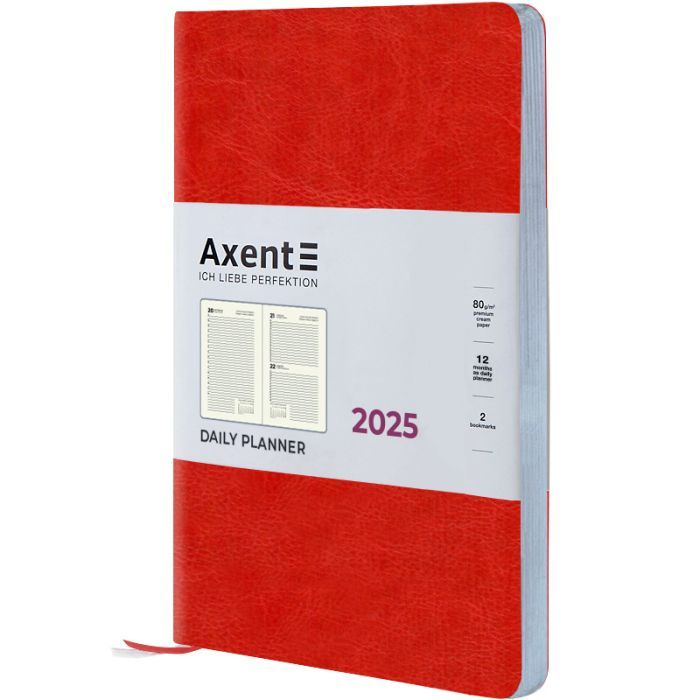 Еженедельник Axent датированный 2025 Partner City Soft 145х210 мм, красный (8821-25-03-A) изображение 2