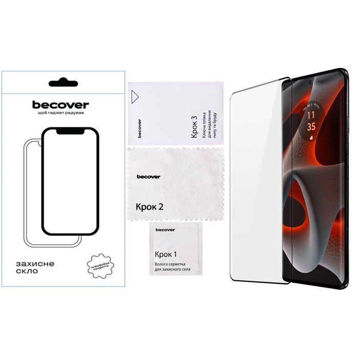 Стекло защитное BeCover Motorola Edge 50 Pro Black (712346) изображение 2