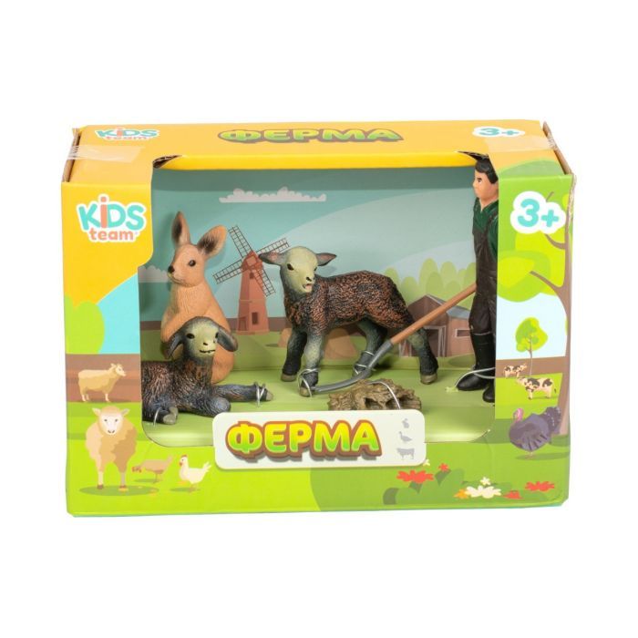 Фигурка Kids Team набор Ферма фермер, кролик, два ягнёнка (Q9899-T7_2) изображение 2