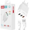Зарядное устройство XO USB L72 (3A, QC3.0, 3 Usb) + cable Micro USB White (XO-L72-BK) изображение 2