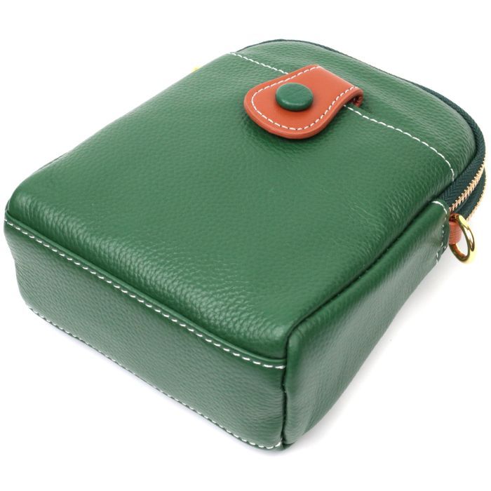 Сумка Vintage Трапеция из натуральной кожи Зеленая (22268) изображение 5