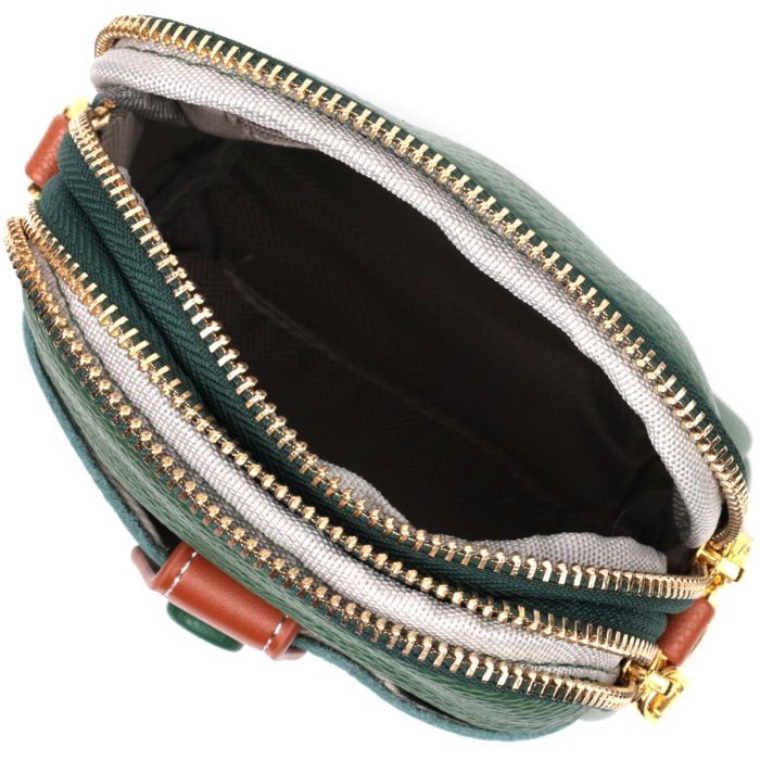 Сумка Vintage Трапеция из натуральной кожи Зеленая (22268) изображение 6