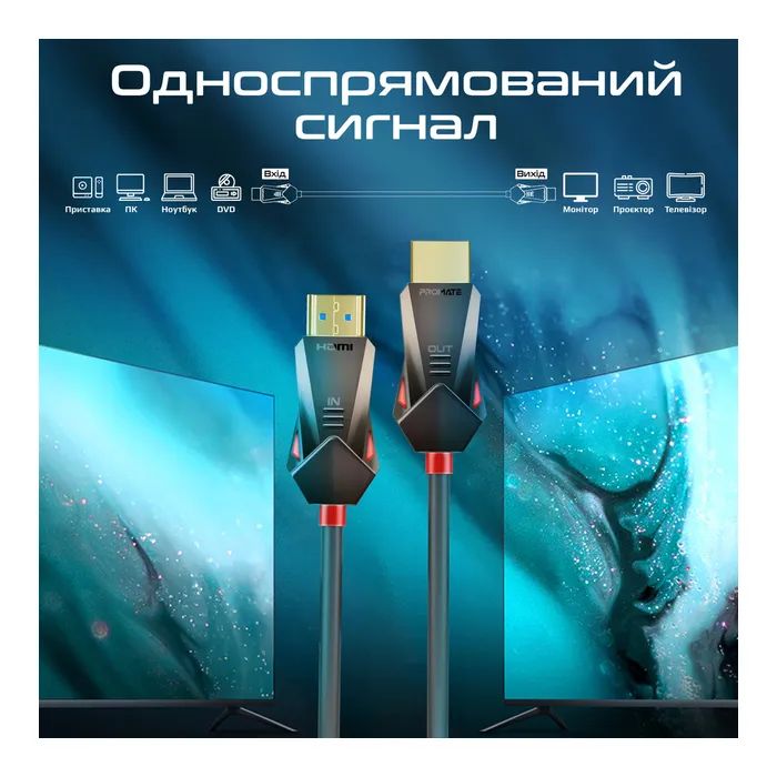 Кабель мультимедійний HDMI M to HDMI M 20.0m V2.0 Promate (prolink4k60-20m) зображення 5