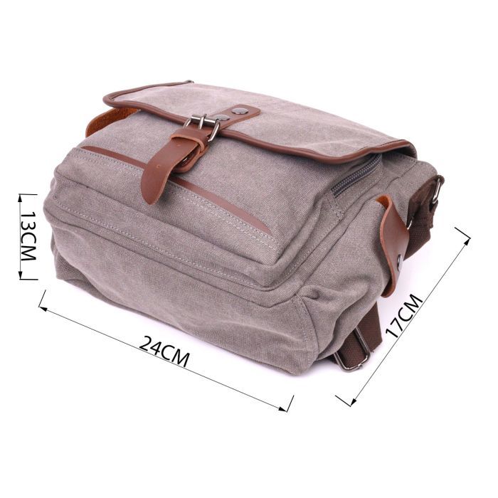 Сумка Vintage Мужская из текстиля Серая (21248) изображение 3