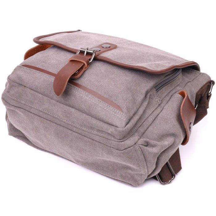Сумка Vintage Мужская из текстиля Серая (21248) изображение 5