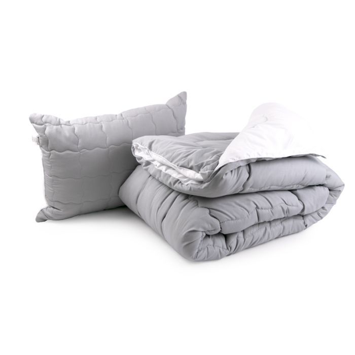 Ковдра Руно 140х205 + подушка 50х70 (1шт.) (924.52_Grey White)
