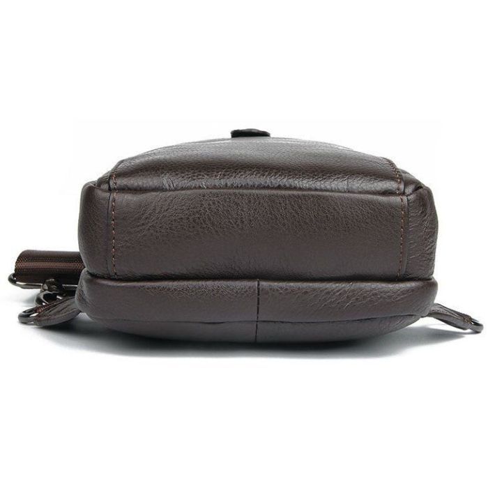 Сумка Vintage Кожаная через плечо Коричневая (14983) изображение 6