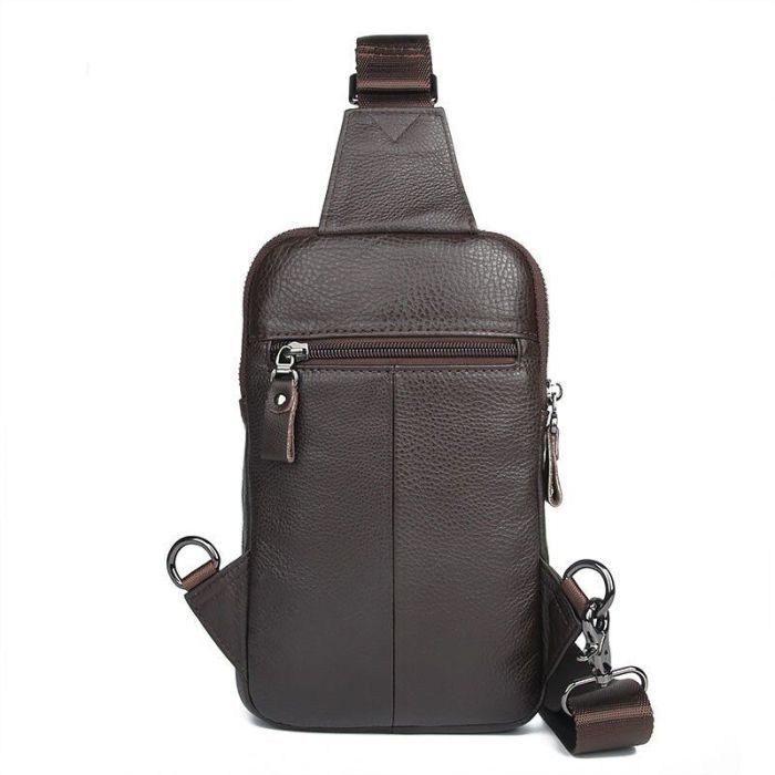 Сумка Vintage Кожаная через плечо Коричневая (14983) изображение 7