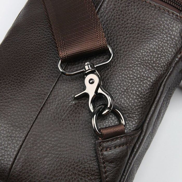 Сумка Vintage Кожаная через плечо Коричневая (14983) изображение 8