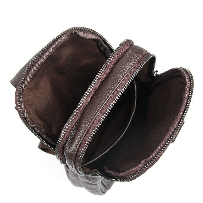 Сумка Vintage Кожаная через плечо Коричневая (14983) изображение 9
