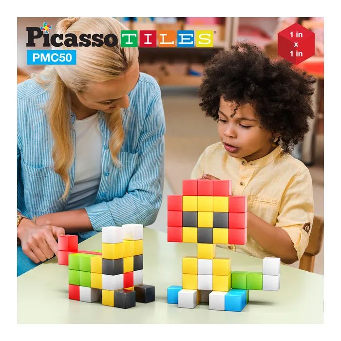 Конструктор Picasso магнитный Tiles Building Cubes 50 деталей (817338023645) изображение 8