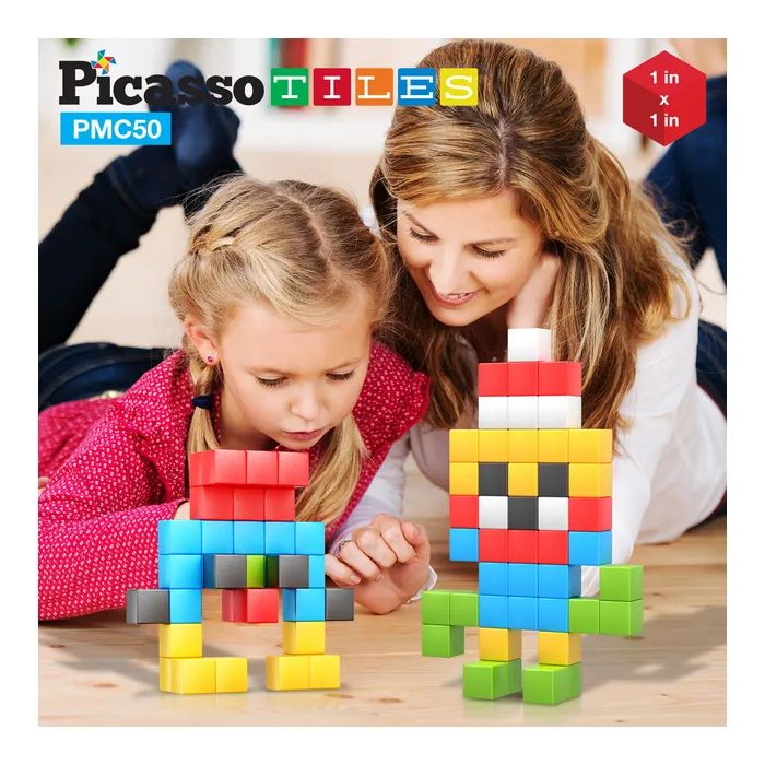 Конструктор Picasso магнитный Tiles Building Cubes 50 деталей (817338023645) изображение 9