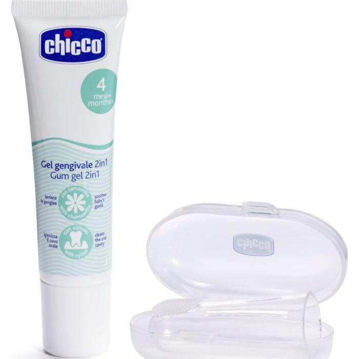 Дитяча зубна паста Chicco Набір: гель для ясен 2в1+ зубна щітка-масажер (11262.00) зображення 3