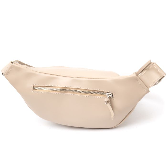 Сумка Grande Pelle Кожаная на пояс Бежевая (11357) изображение 2
