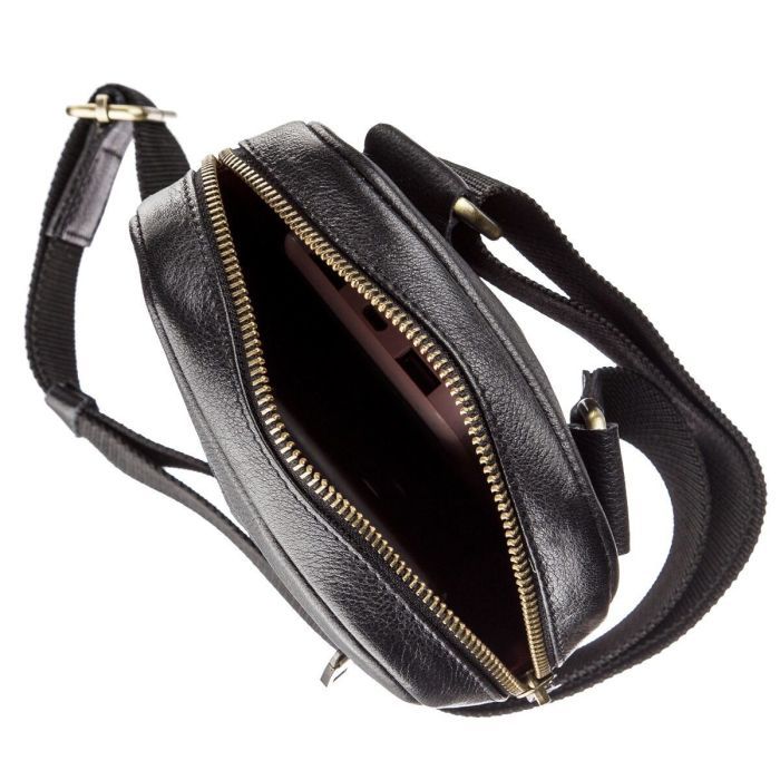 Сумка Shvigel Чоловіча шкіряна Чорна (19102) зображення 4