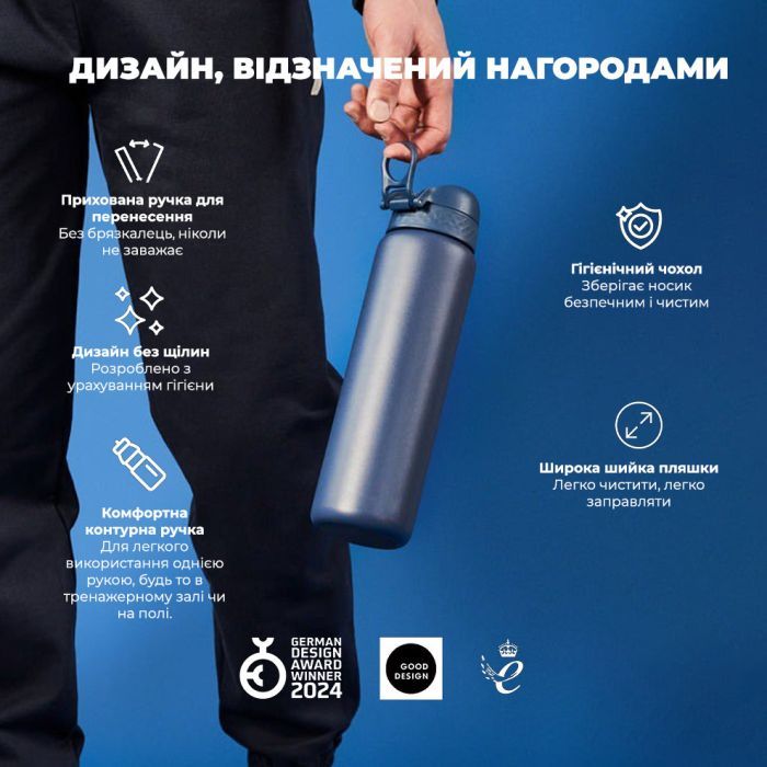 Пляшка для води ION8 OneTouch Vacuum Insulated 920 мл Periwinkle (I8TS1000PERI) зображення 8