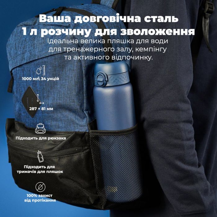 Пляшка для води ION8 OneTouch Vacuum Insulated 920 мл Periwinkle (I8TS1000PERI) зображення 9