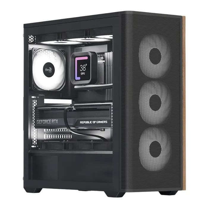 Корпус AeroCool D501A-G-BK-v2 Black (ACCM-DS01043.11)
