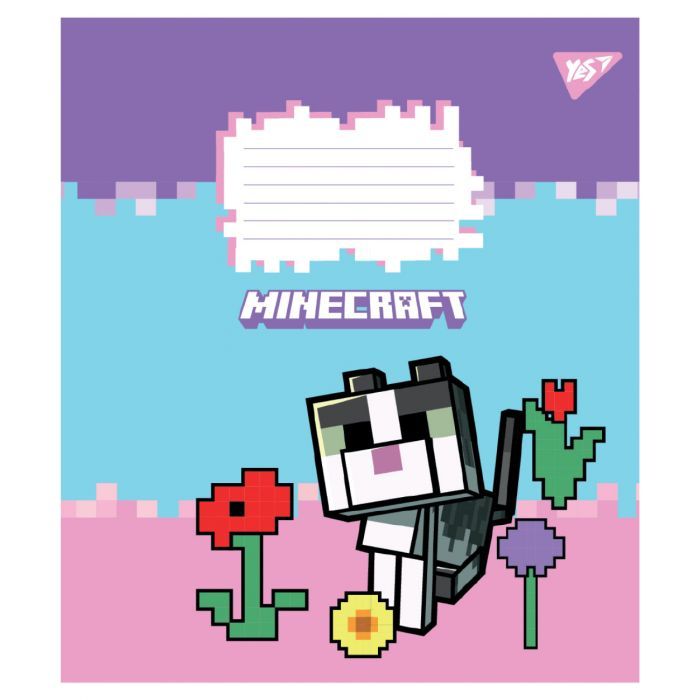 Зошит Yes Minecraft Flowers А5 12 аркушів коса лінія (767585) зображення 4