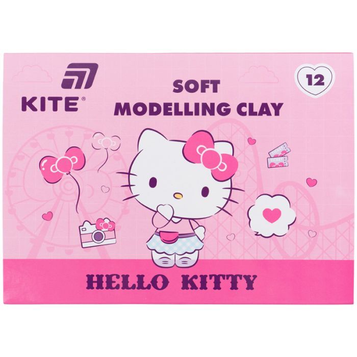 Пластилин Kite Hello Kitty восковий, 12 кольорів, 240 г (HK25-1086)