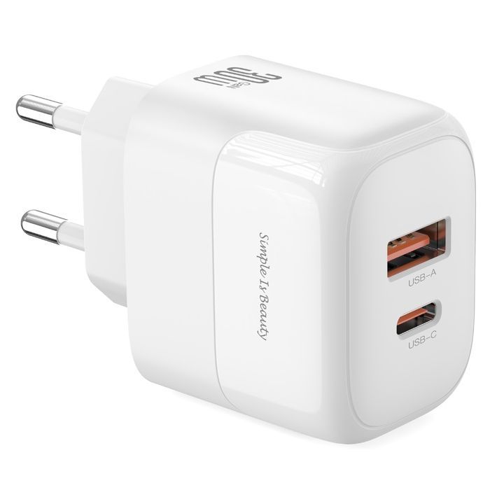 Зарядний пристрій XO L138 48W USB-C PD30W + USB-A QC18W White (L138_White)