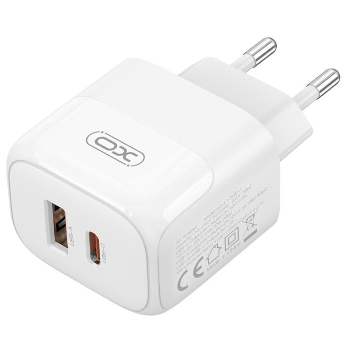 Зарядний пристрій XO L138 48W USB-C PD30W + USB-A QC18W White (L138_White) зображення 2
