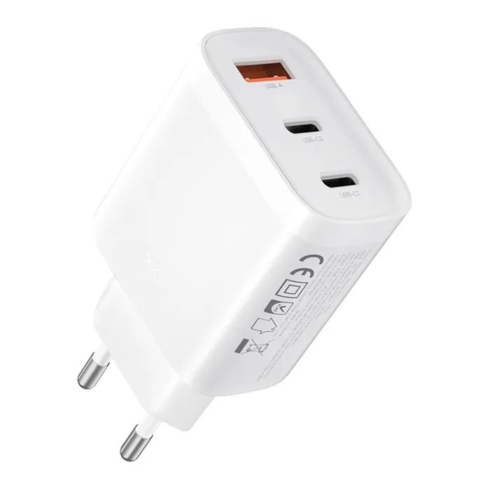 Зарядное устройство XO L117 2xUSB-C PD45W + 1xUSB-A QC3.0 White (L117.white) изображение 3