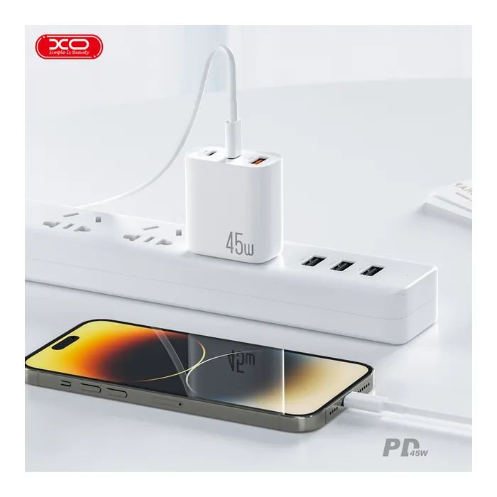 Зарядное устройство XO L117 2xUSB-C PD45W + 1xUSB-A QC3.0 White (L117.white) изображение 5