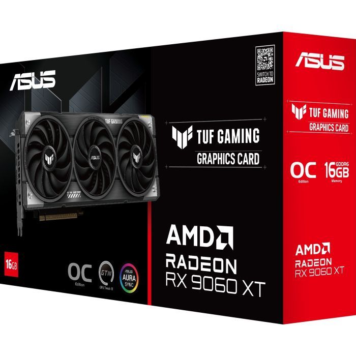 Відеокарта ASUS Radeon RX 9060 XT 16Gb TUF OC GAMING (TUF-RX9060XT-O16G-GAMING) зображення 9