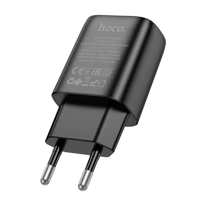 Зарядний пристрій HOCO C134A USB 2.4A black (6942007621298) зображення 4