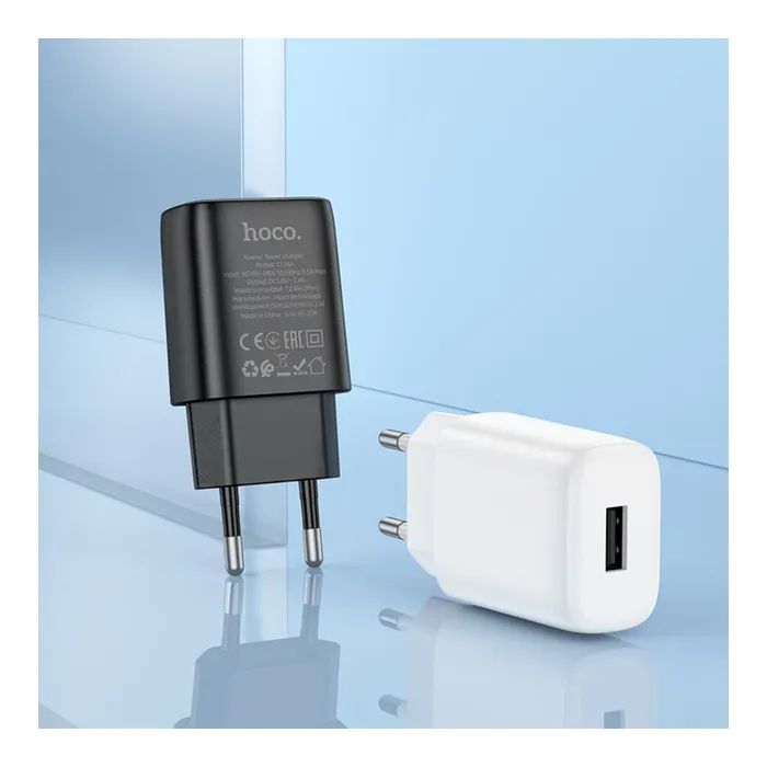 Зарядний пристрій HOCO C134A USB 2.4A black (6942007621298) зображення 5