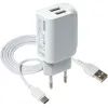 Зарядное устройство XO 2xUSB + cable USB-C white (XO-L35-TC) изображение 2