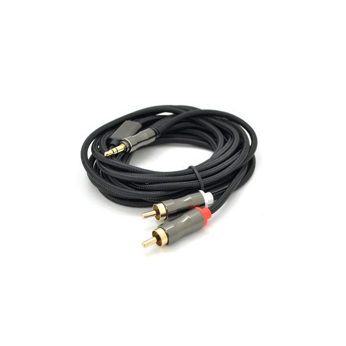 Кабель мультимедийный 3.5mm M to 2xRCA M 5.0m black VEGGIEG (YT-AR2-5)