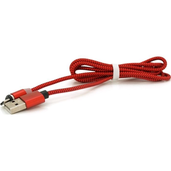 Дата кабель USB 2.0 to Micro 5P 1.0m 2A magnetic nylon red PiPo (18164) изображение 3