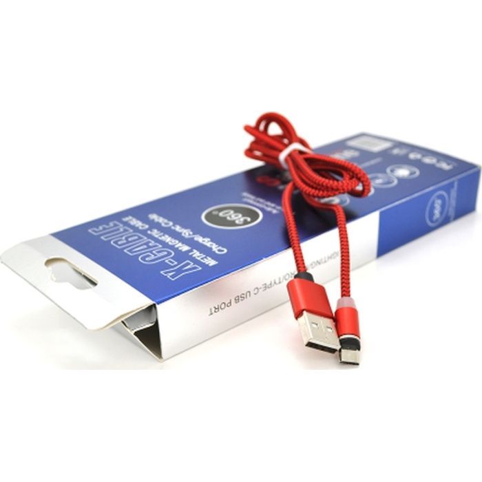 Дата кабель USB 2.0 to Micro 5P 1.0m 2A magnetic nylon red PiPo (18164) изображение 4