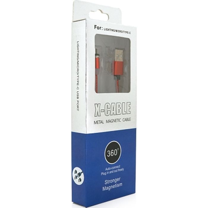 Дата кабель USB 2.0 to Micro 5P 1.0m 2A magnetic nylon red PiPo (18164) изображение 5
